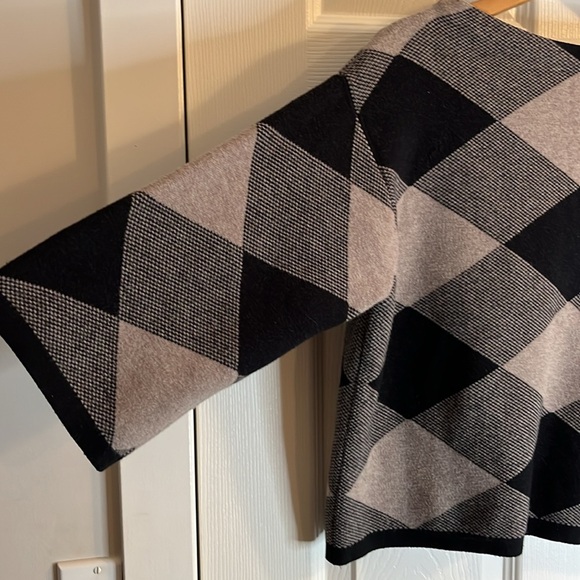 BLUOLTRE cropped pullover checkered black cream - Picture 2 of 7